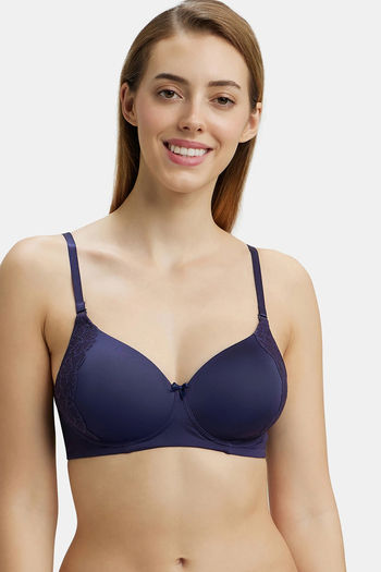 Buy Jockey Padded Non-Wired Full Coverage T-Shirt Bra - Classic Navy